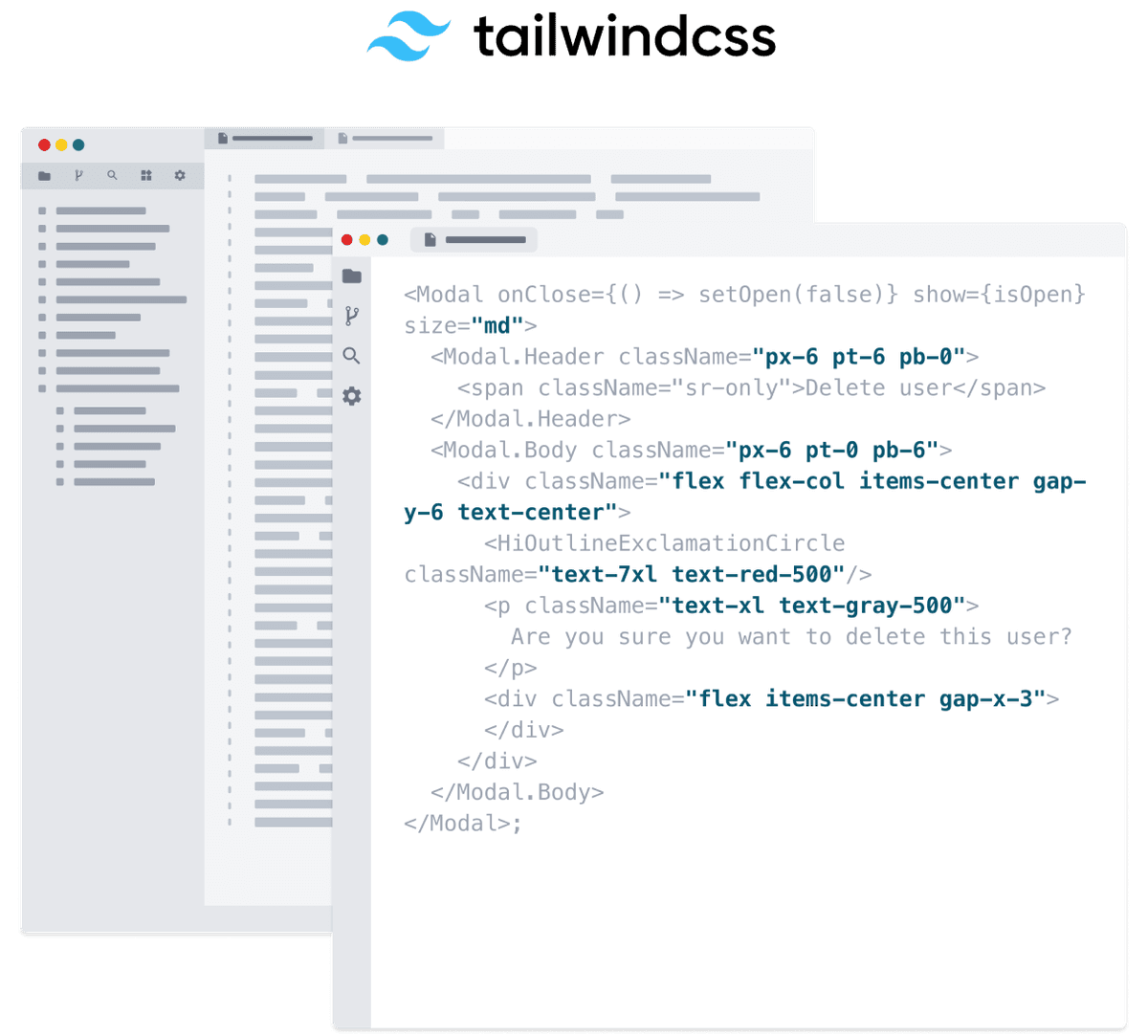 Tailwind CSS with React code